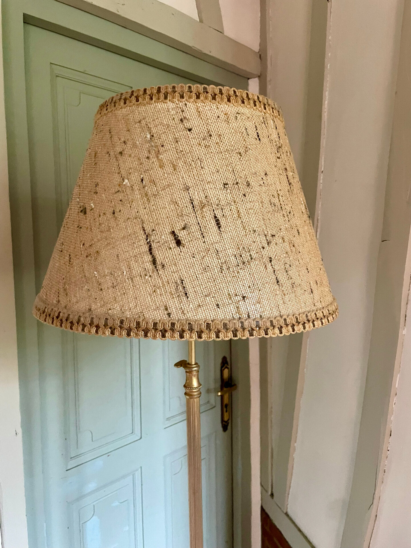 Vintage gold-plated tripod floor lamp