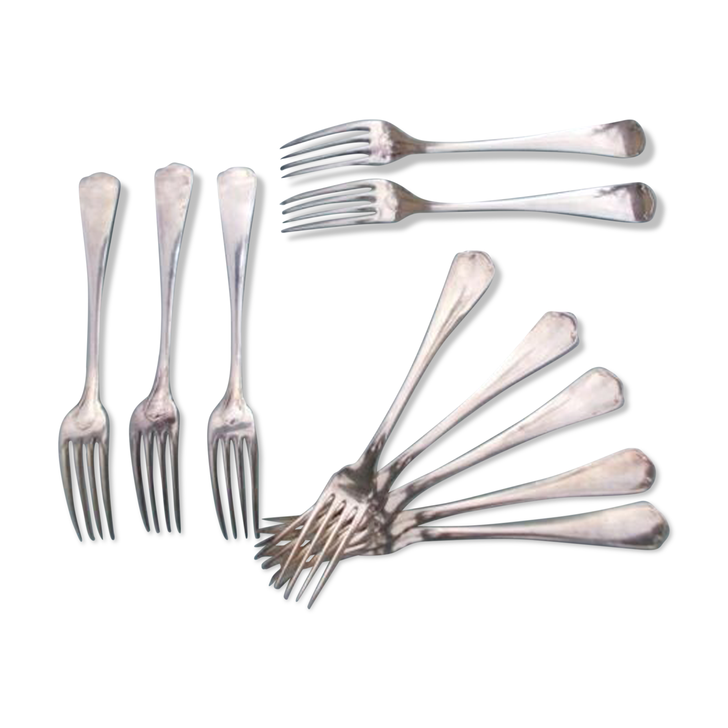 10 Christofle silver metal forks