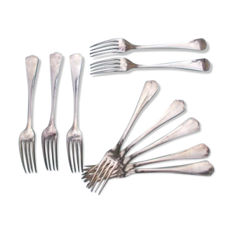 10 Christofle silver metal forks