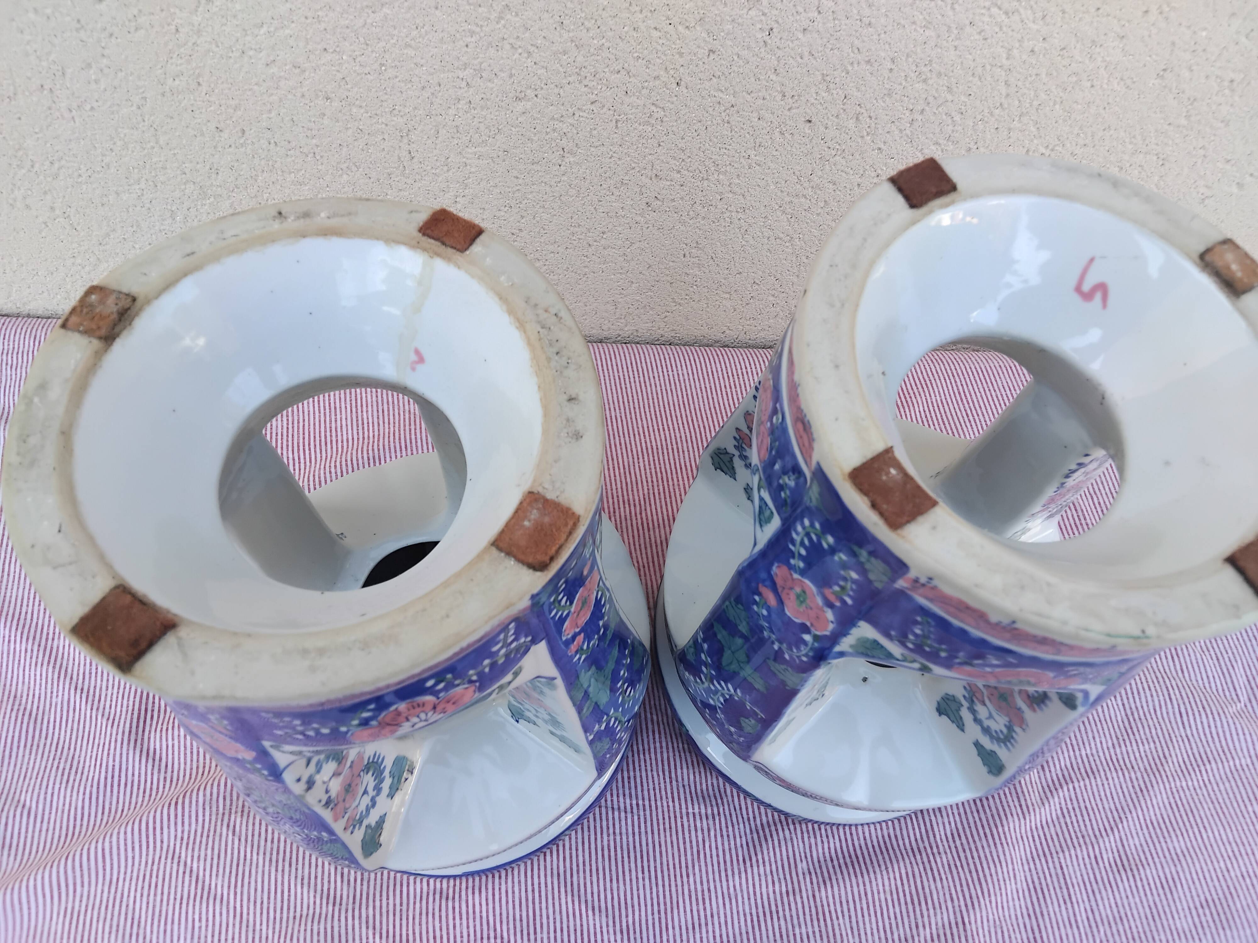 Pair of Asian Chinese porcelain stools