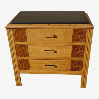 Art Deco oak chest of drawers