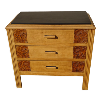 Art Deco oak chest of drawers