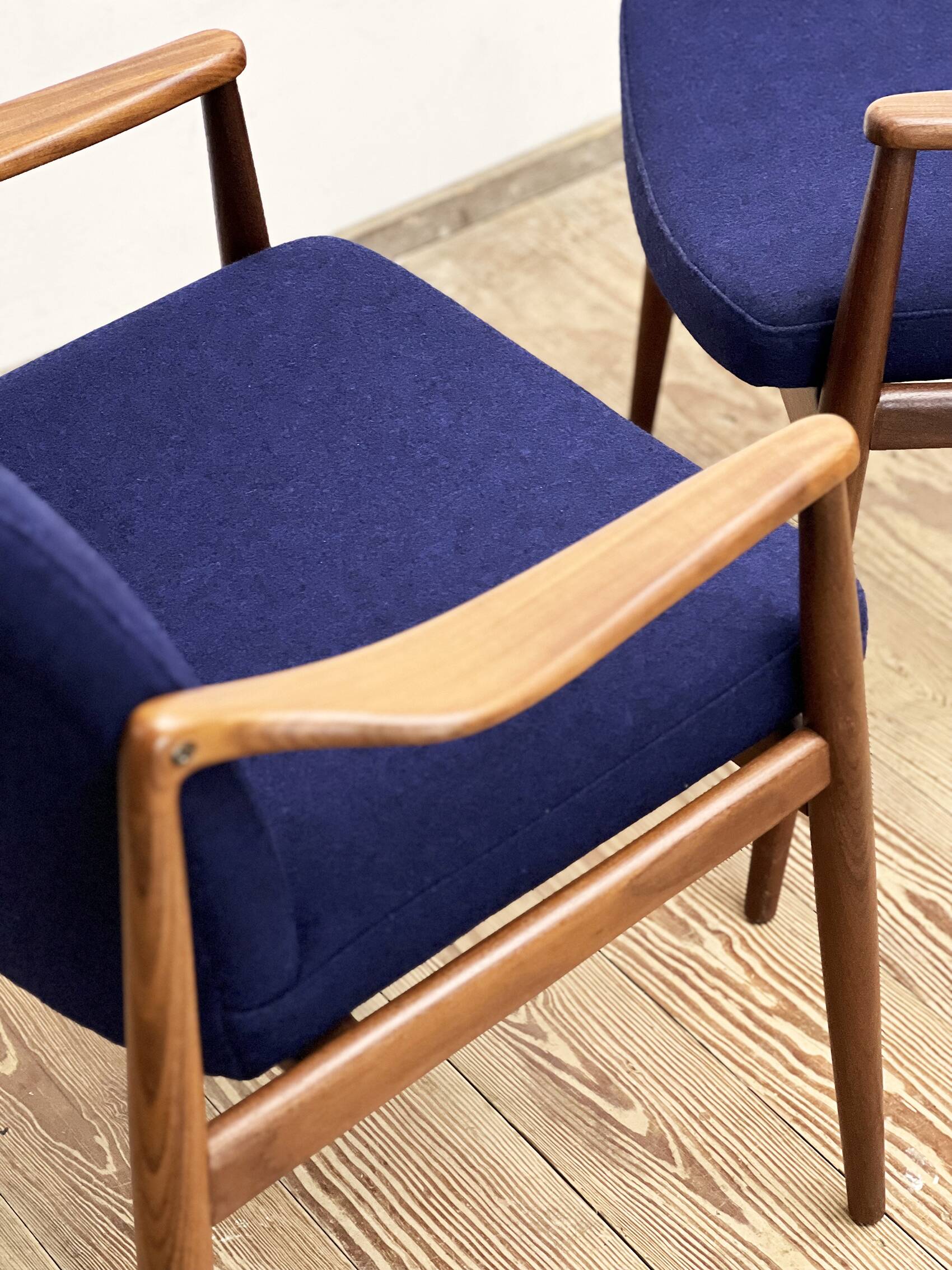 Two Mid-Century Modern Teak Armchairs by Hartmut Lohmeyer for Wilkhahn, 1950s