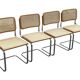 Set of 4 chairs Cesca B32 designed by Marcel Breuer design made in Italy