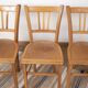 6 bistro chairs, blond wood, typical Luterma brand, 1950s-60s