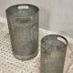 Vintage set of perforated metal waste bins