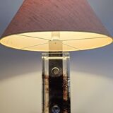 Table lamp from Glashutte Limburg thick glass floral theme