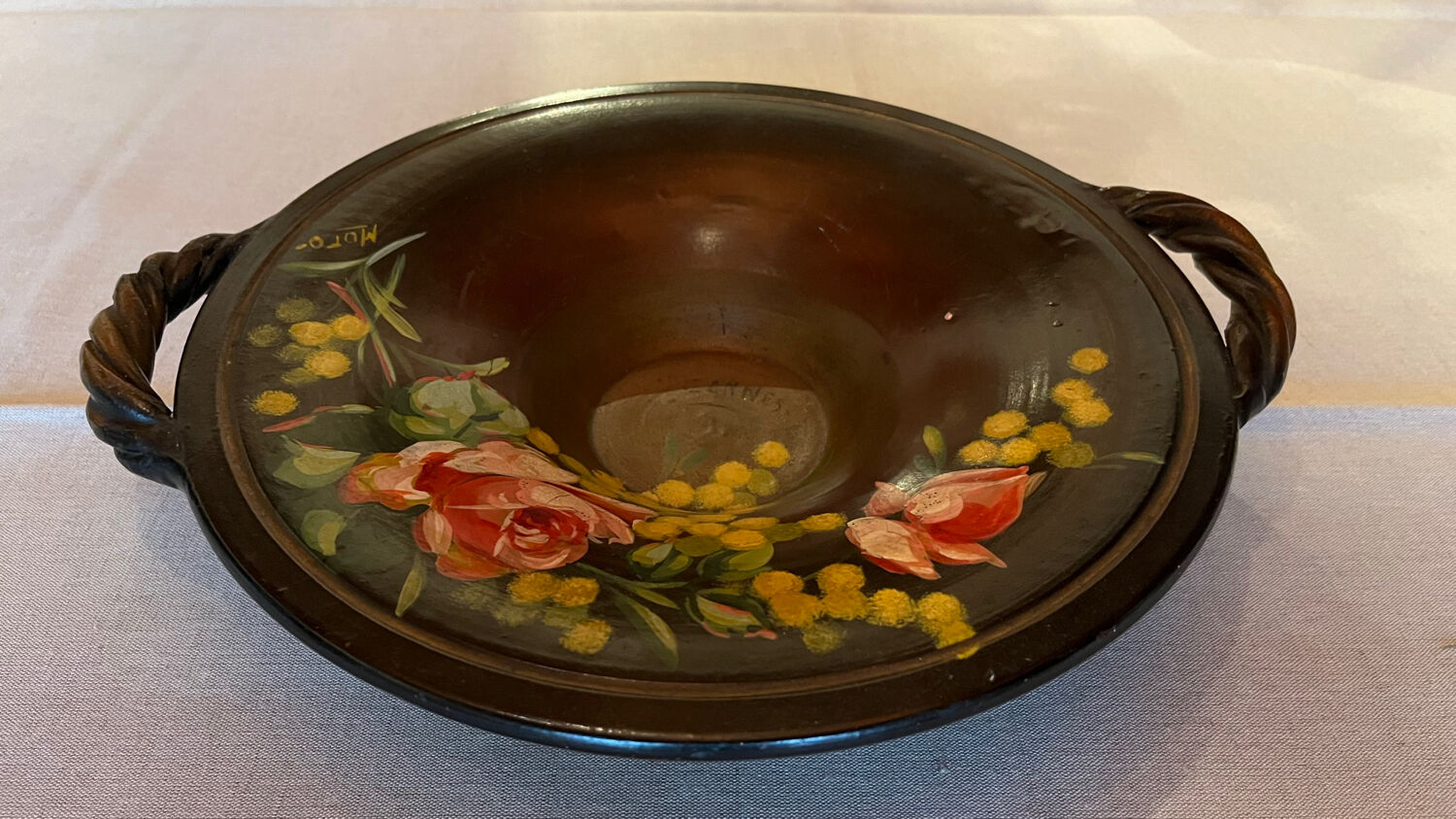 Vintage Vallauris fruit bowl signed Moto