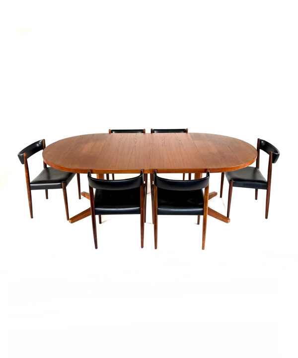 Table danoise en teck extensible vintage des années 60
