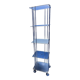 Chrome and glass shelving unit on wheels from the 90s.