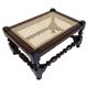 Antique Belle Epoque Oak Wood and Cane Footstool/ Occasional Table, late 19th-C