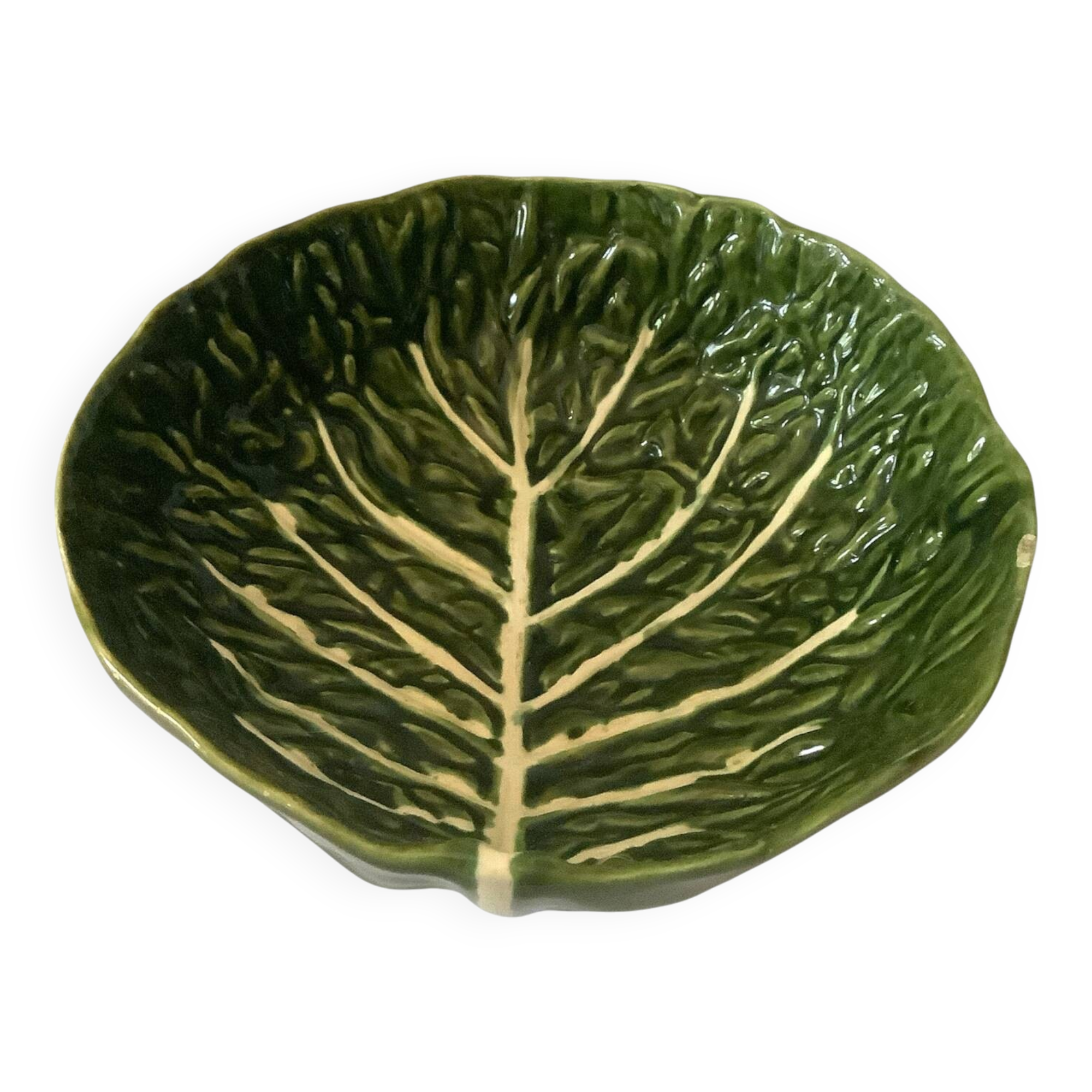 Large salad bowl with Portugal 507 cabbage barbotine