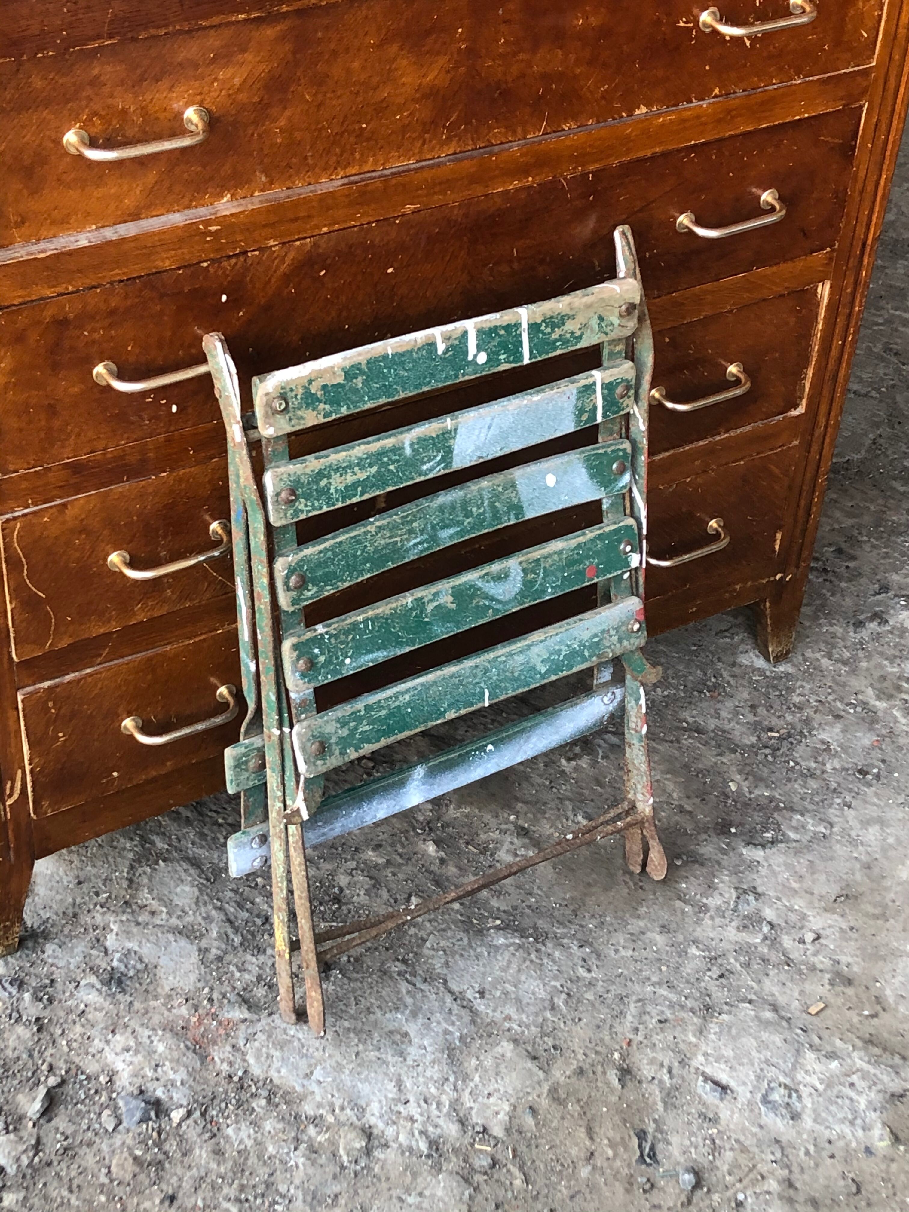 Vintage folding latte garden chair