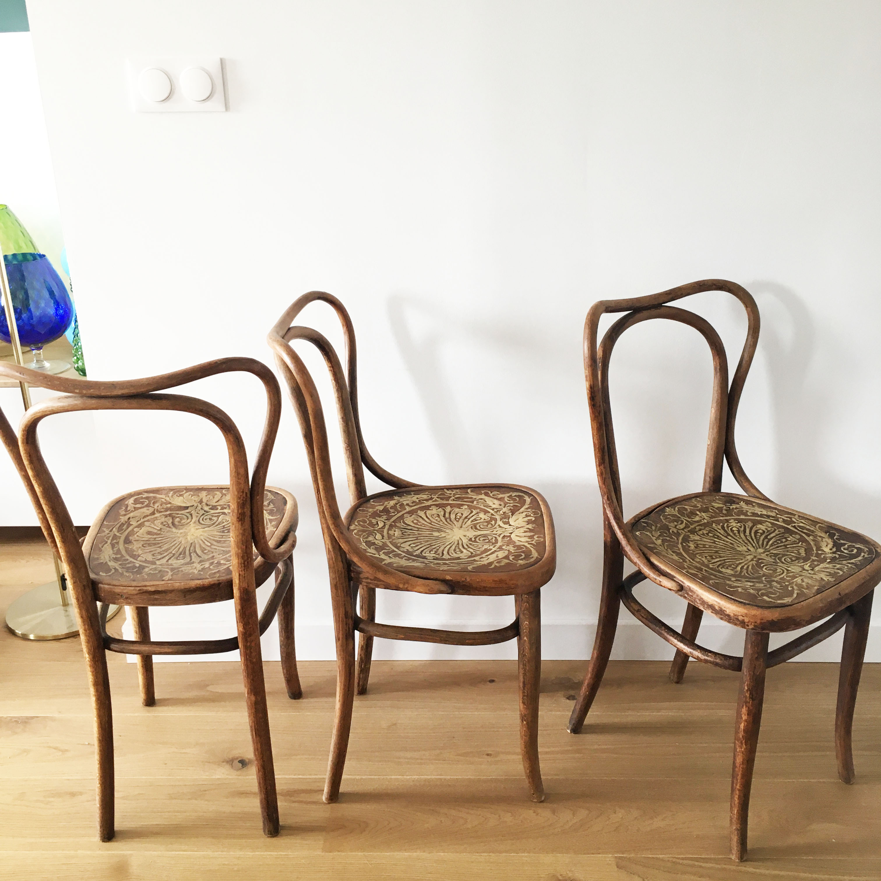 3 bistro chairs J&J Kohn, 1900