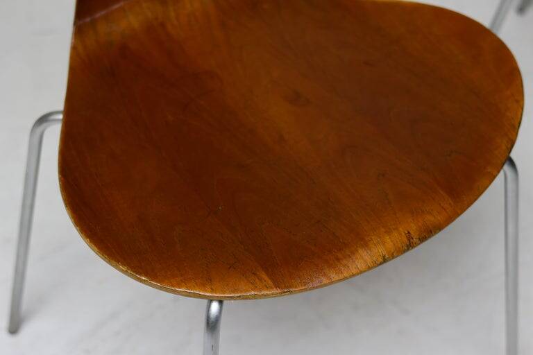 Set of four “Lily” chairs by Arne Jacobsen for Fritz Hansen, teak, Denmark, 1971