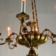 Gilded wood and brass chandelier, Central Europe circa 1900