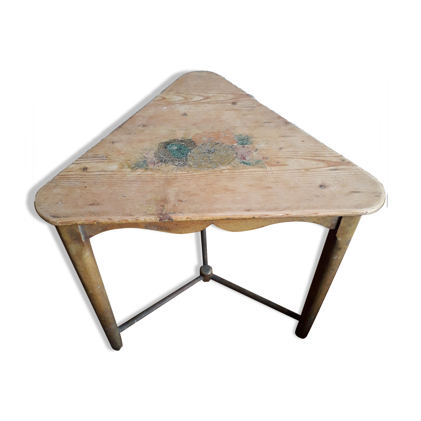 Vintage English side table from the 50s in pine