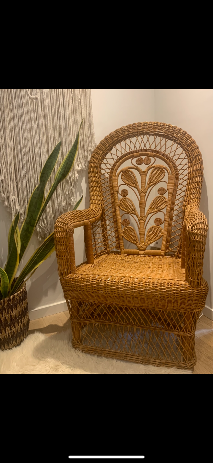 Vintage rattan armchair