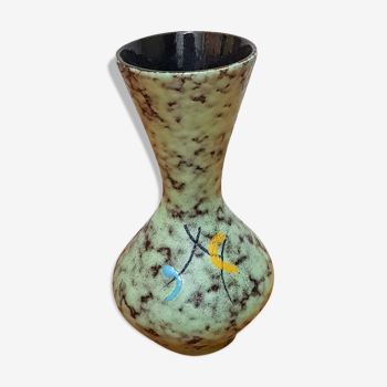 Vase en céramique vintage Fat Lava Scheurich peint à la main dans les années 1970