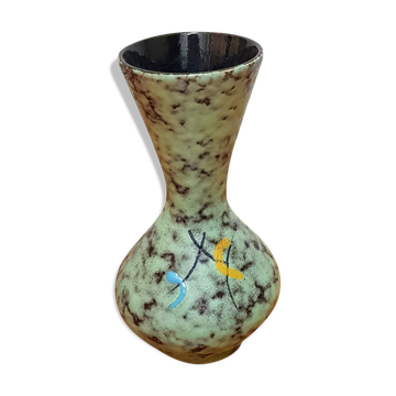 Vase en céramique vintage Fat Lava Scheurich peint à la main dans les années 1970