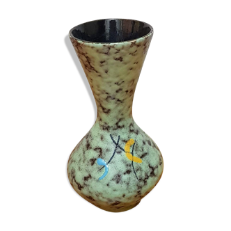 Vase en céramique vintage Fat Lava Scheurich peint à la main dans les années 1970