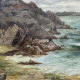 Oil on canvas representing a beachfront in the Côtes d'Armor, signed L HORNA