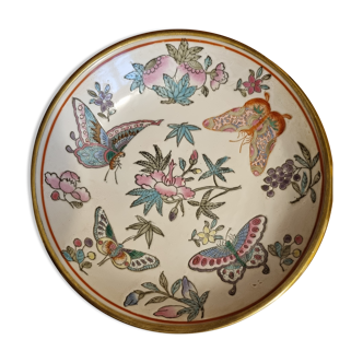 Asian pocket tray plate pattern Butterflies set with brass