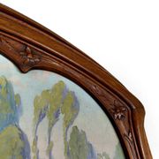 Important Carved Walnut Trumeau Mirror, Art Nouveau, France, Circa 1900