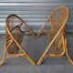 Bed in 2 parts, head and foot, or vintage rattan bench.