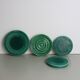 Set of 4 coasters in glass in green earthenware