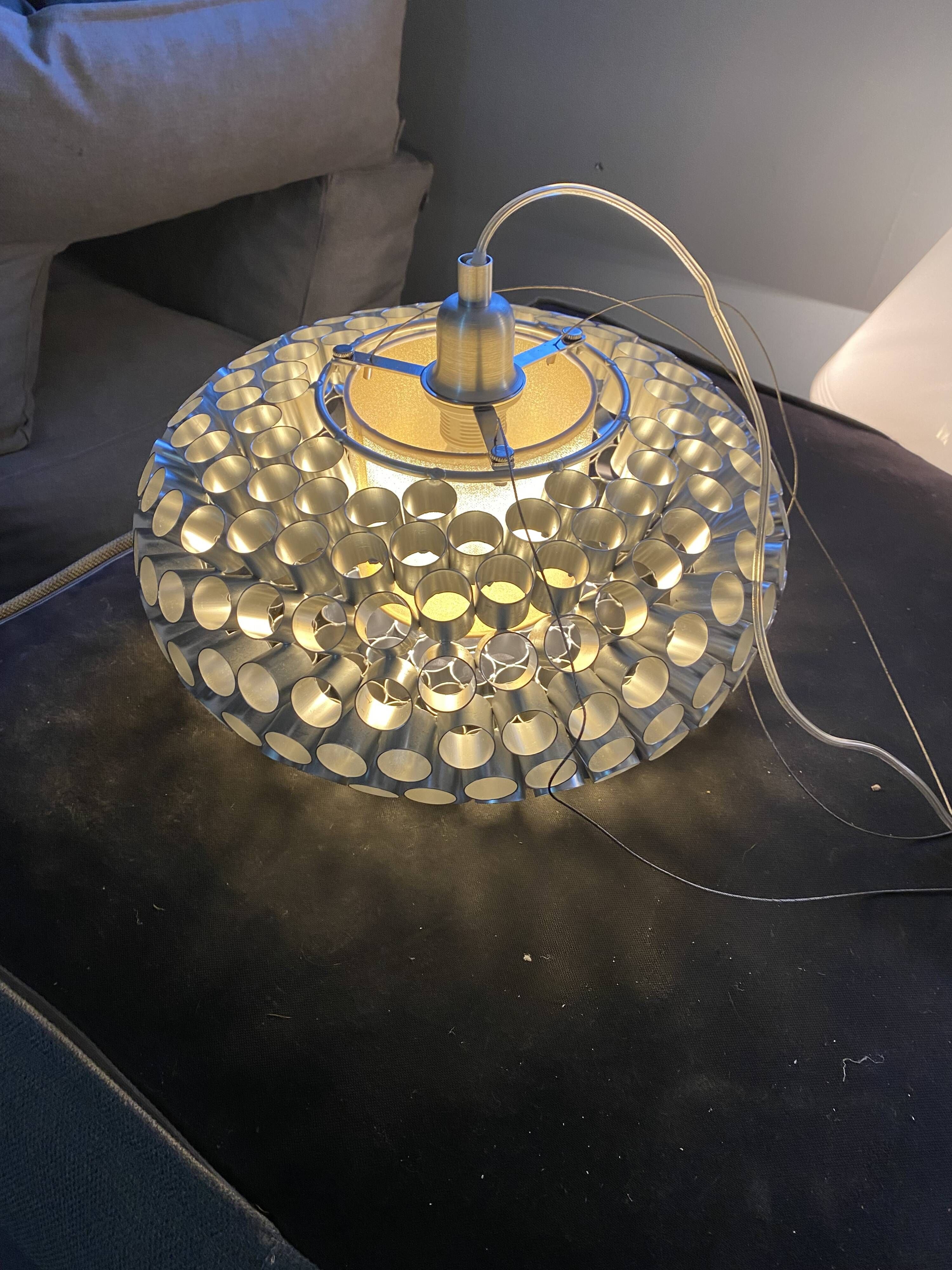 Suspension lamp aluminium Foscarini style vintage space age vintage 1980