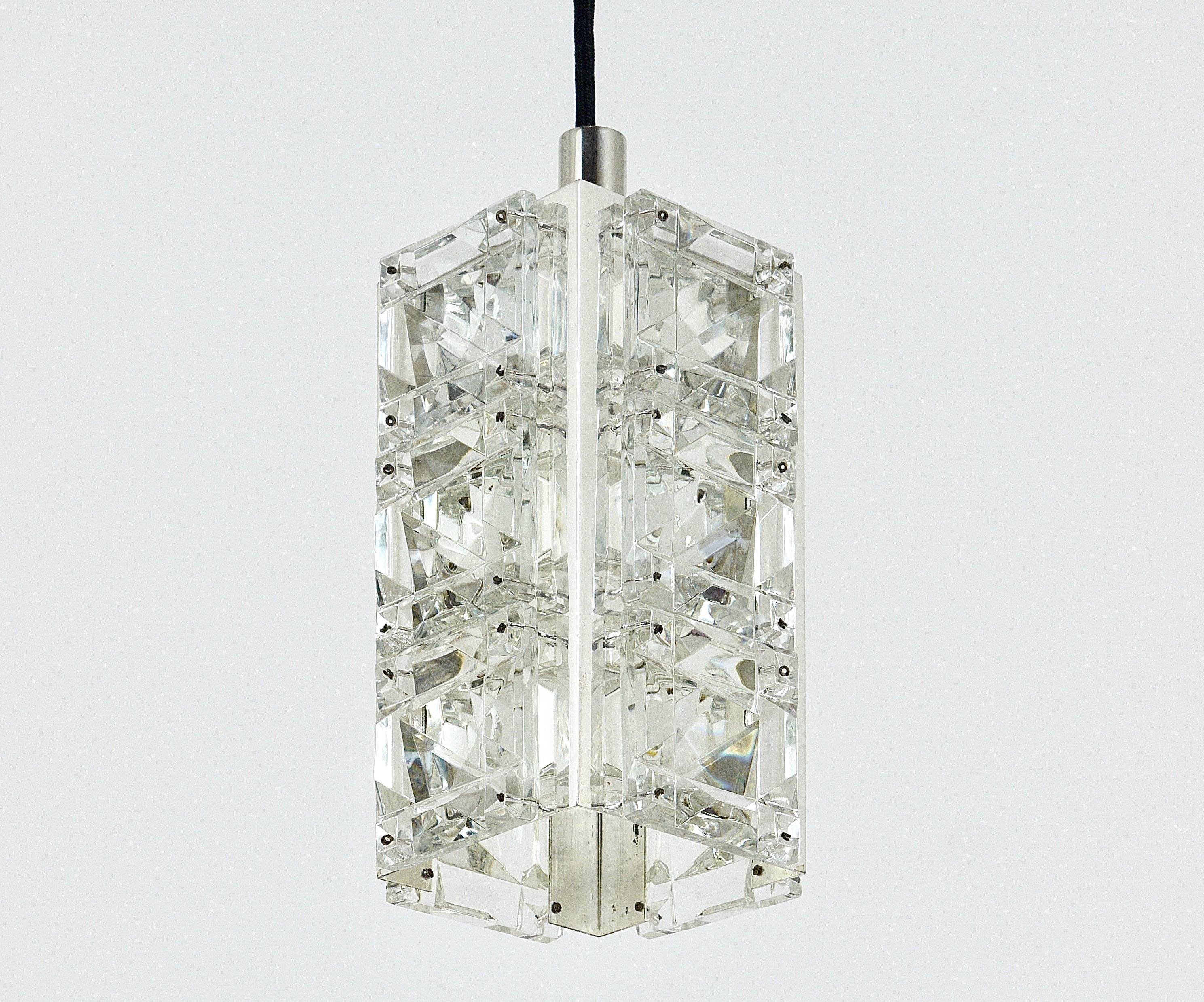 Bakalowits Vienna, up to three faceted crystal pendant lamps, Austria, 1960s