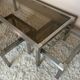 70s design brushed steel coffee table and nesting tables