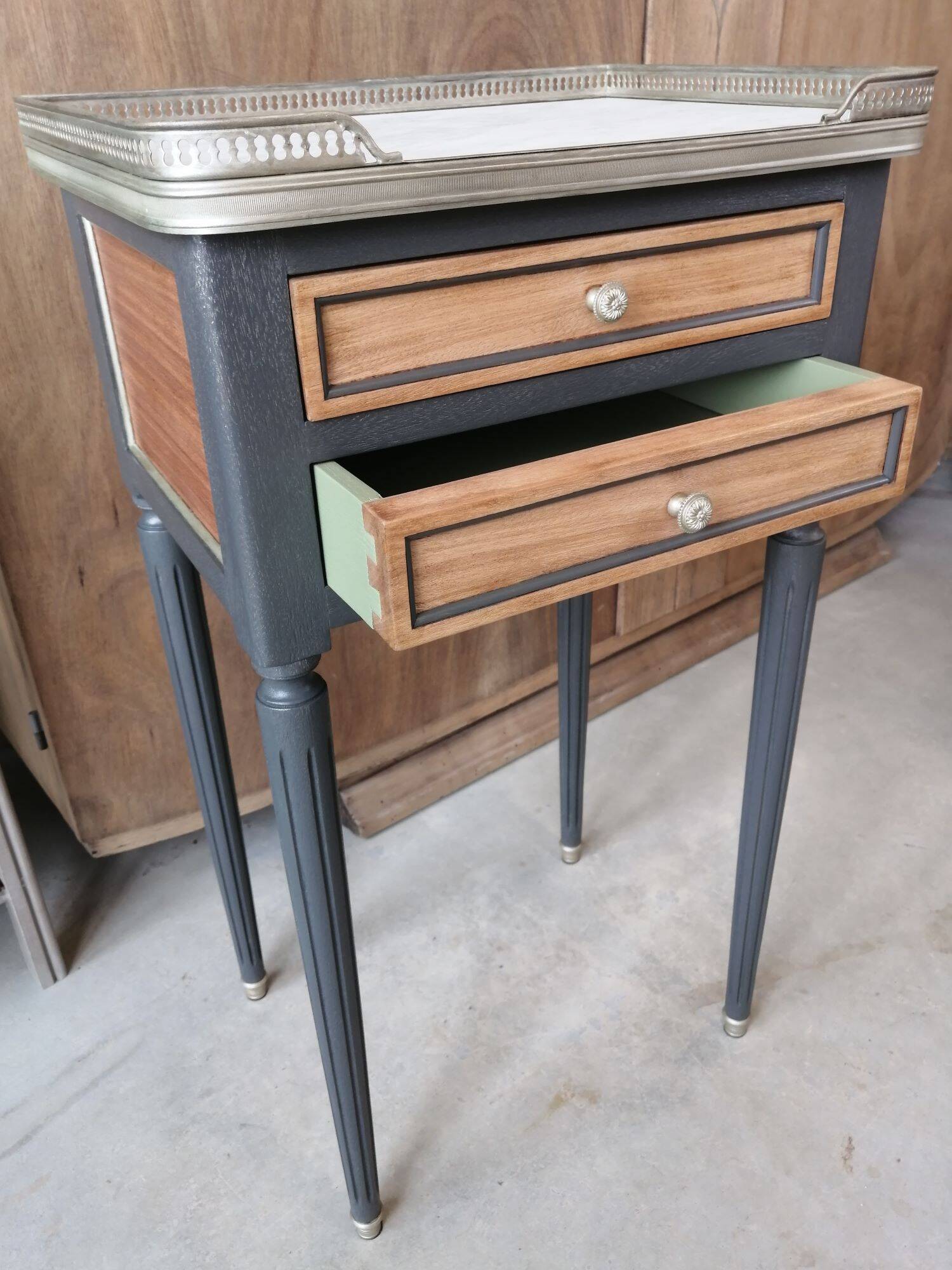 Antique Louis XVI style bedside table