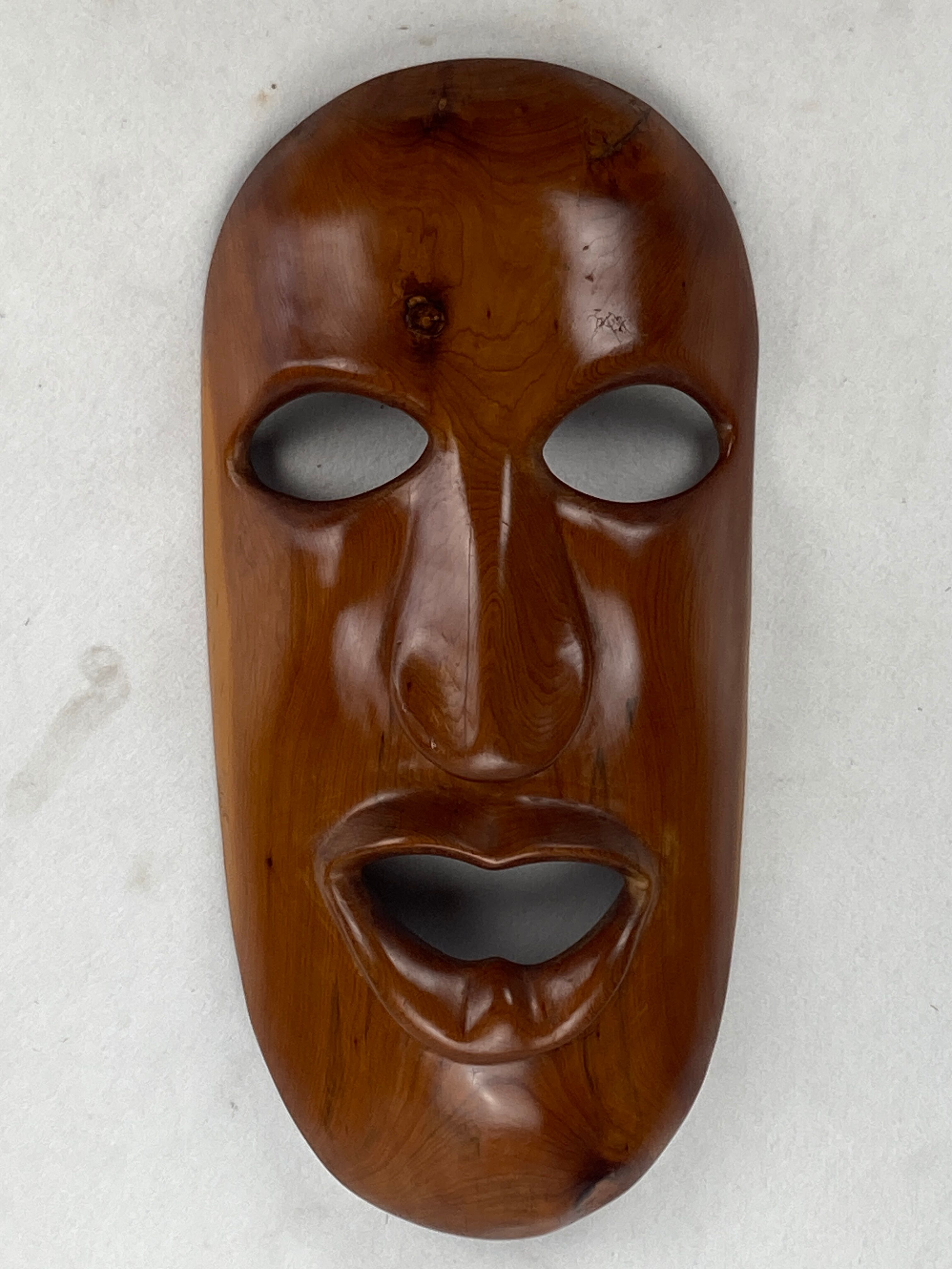 Teak midcentury, 1950s decorative mask 60cm