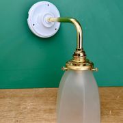 Vintage frosted glass tulip wall light