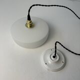 Pair of old ufo pendants in vintage opaline