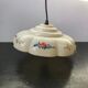 Suspension ancienne lumapel bakélite blanc avec décor fleurs années 70 vintage