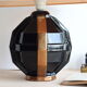 Lampe de bureau art déco en céramique noire et cuivrée signée Saint Clément