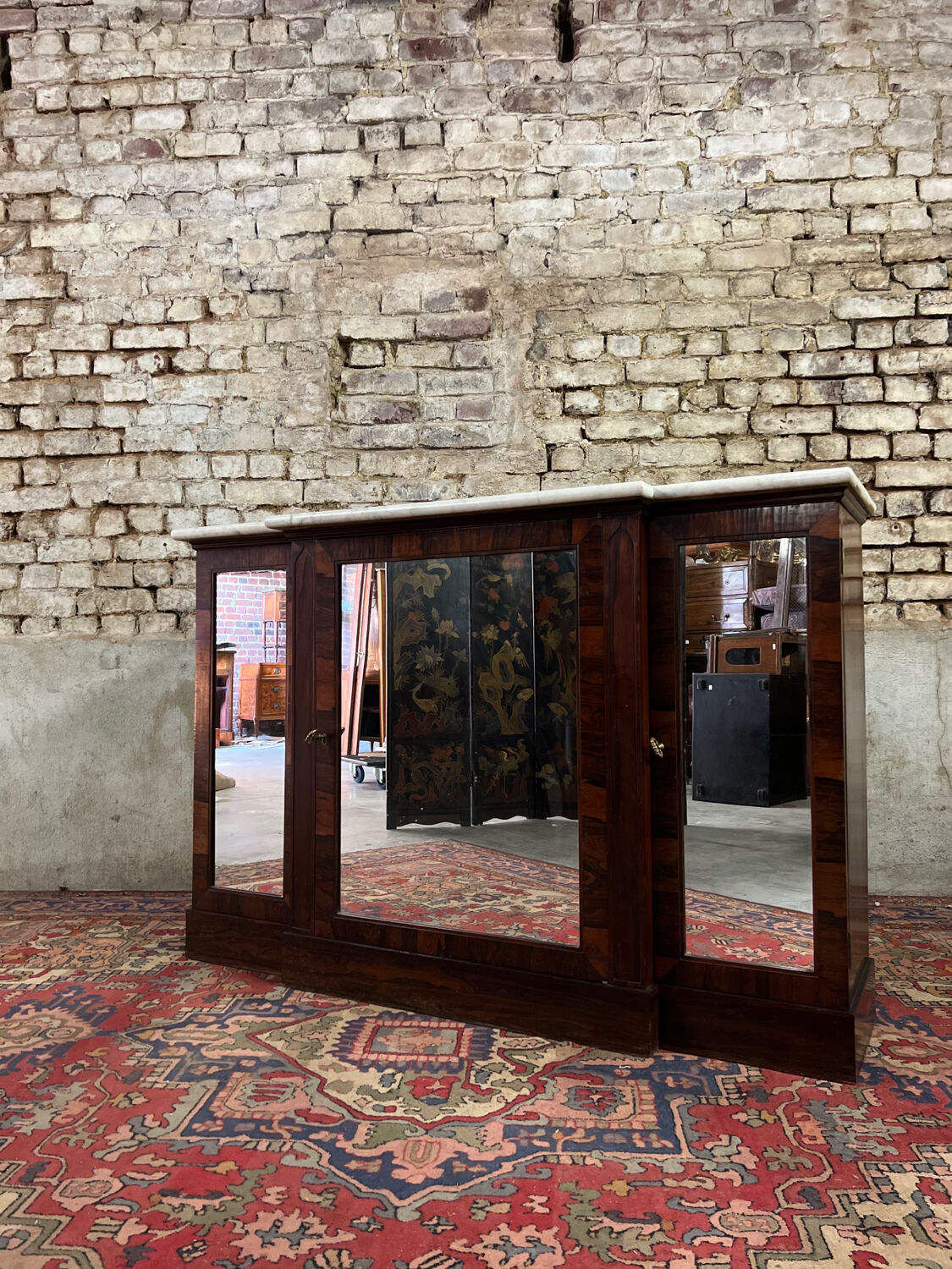 Buffet With Projection At Support Height In Rosewood From Restoration Period 19th Century