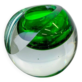 Bougeoir vert Sommerso italien par Seguso, Murano, années 1970