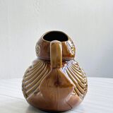 Old Sarreguemines barbotine duck pitcher.