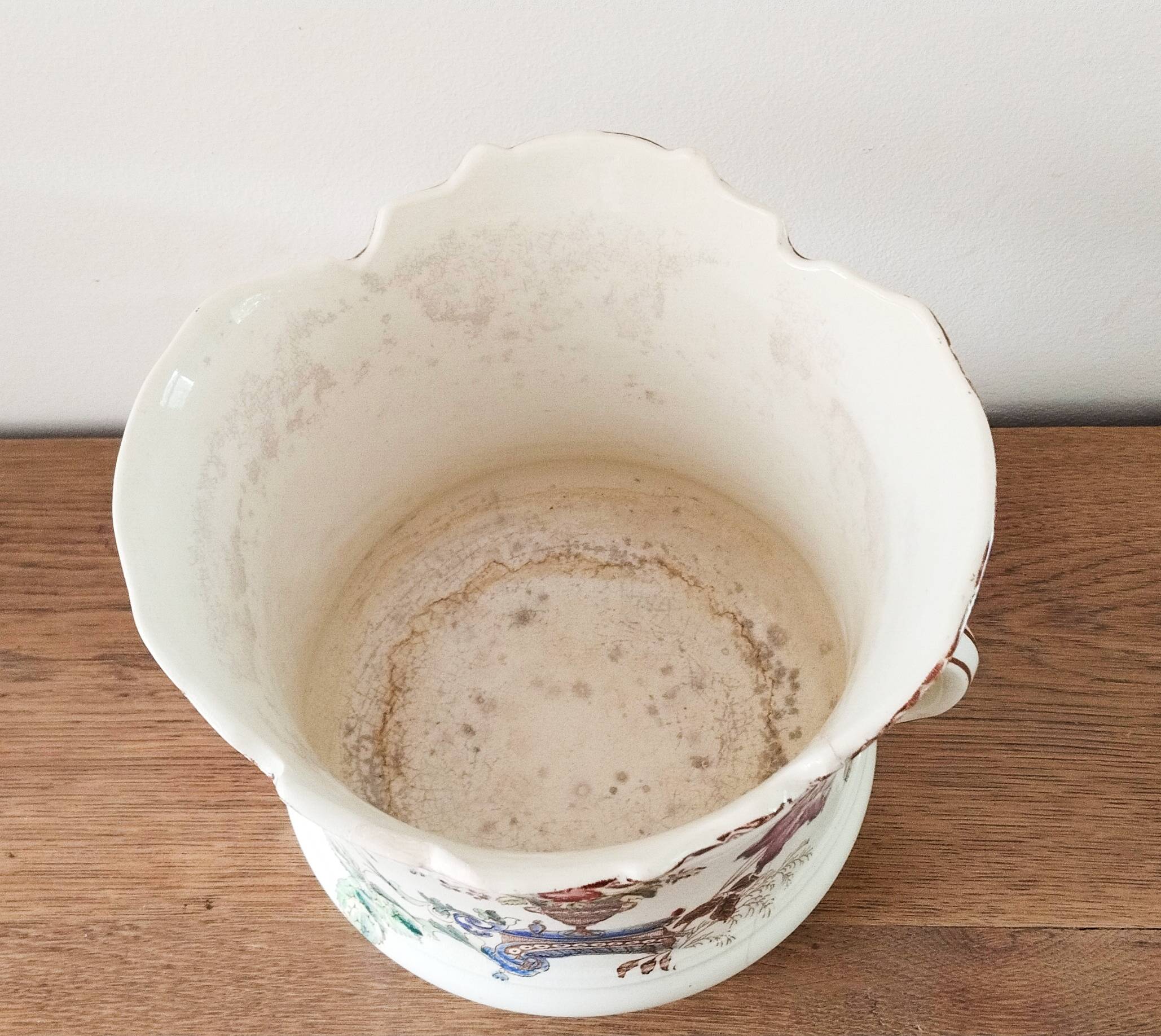 Flowerpot or planter, bowl, earthenware centerpiece