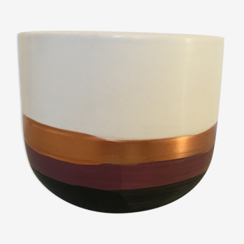 Ceramic pot cover golden belt