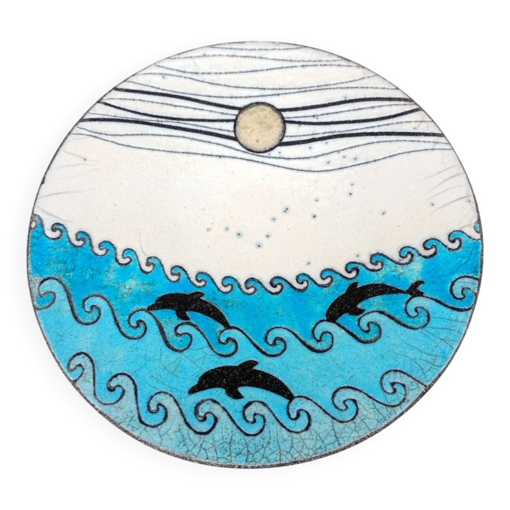 Vintage Italian Raku Ceramic Plate