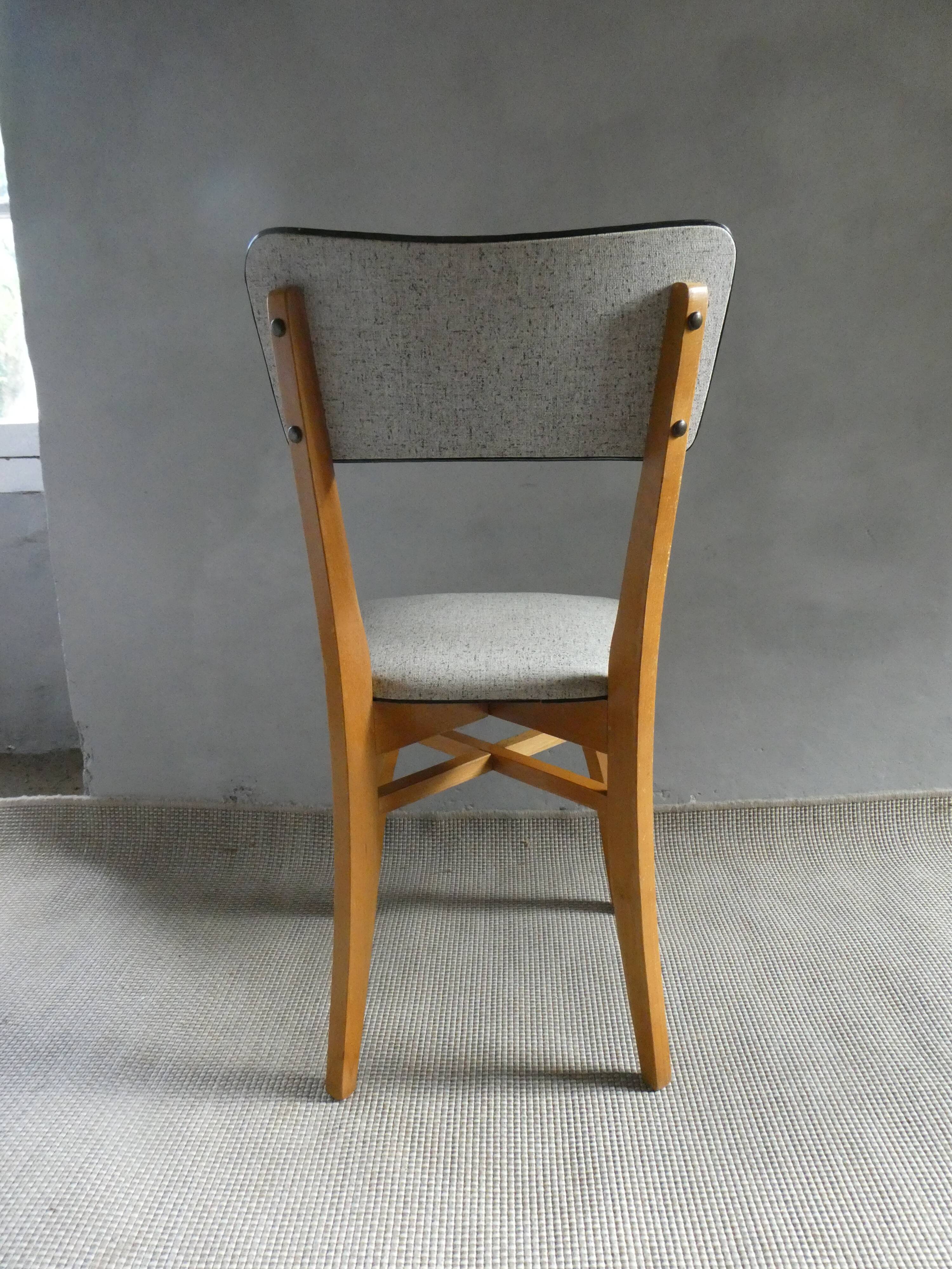 60s bistro chair, in wood and imitation leather