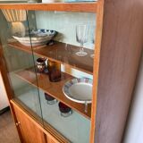 Vaisselier vitrine meuble de rangement vintage pieds compas