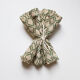 Set of 4 block-print towels with green stripes
