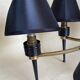 1950 six-armed brass cage chandelier