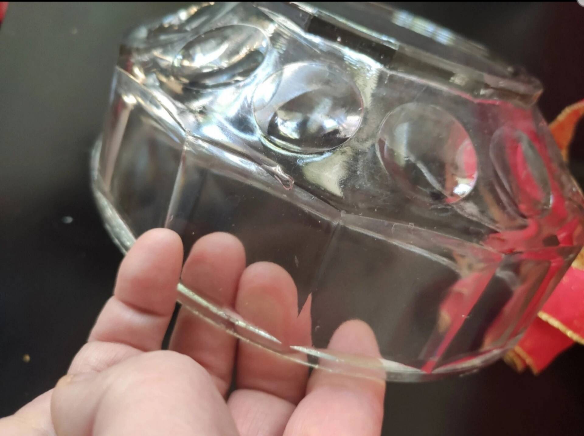 Glass salad bowl + lid
